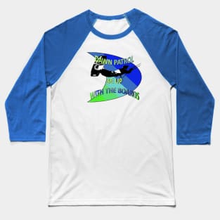 Freestyle Kitesurfer Be Up With The Boards Fun Pun Baseball T-Shirt